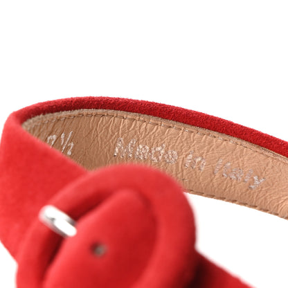 Prada Camoscio Crisscross Platform 25/85mm Sandals 37.5 Red 9 of 10