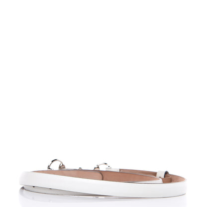 Gucci Calfskin Horsebit Skinny Belt 90 36 White 3 of 8
