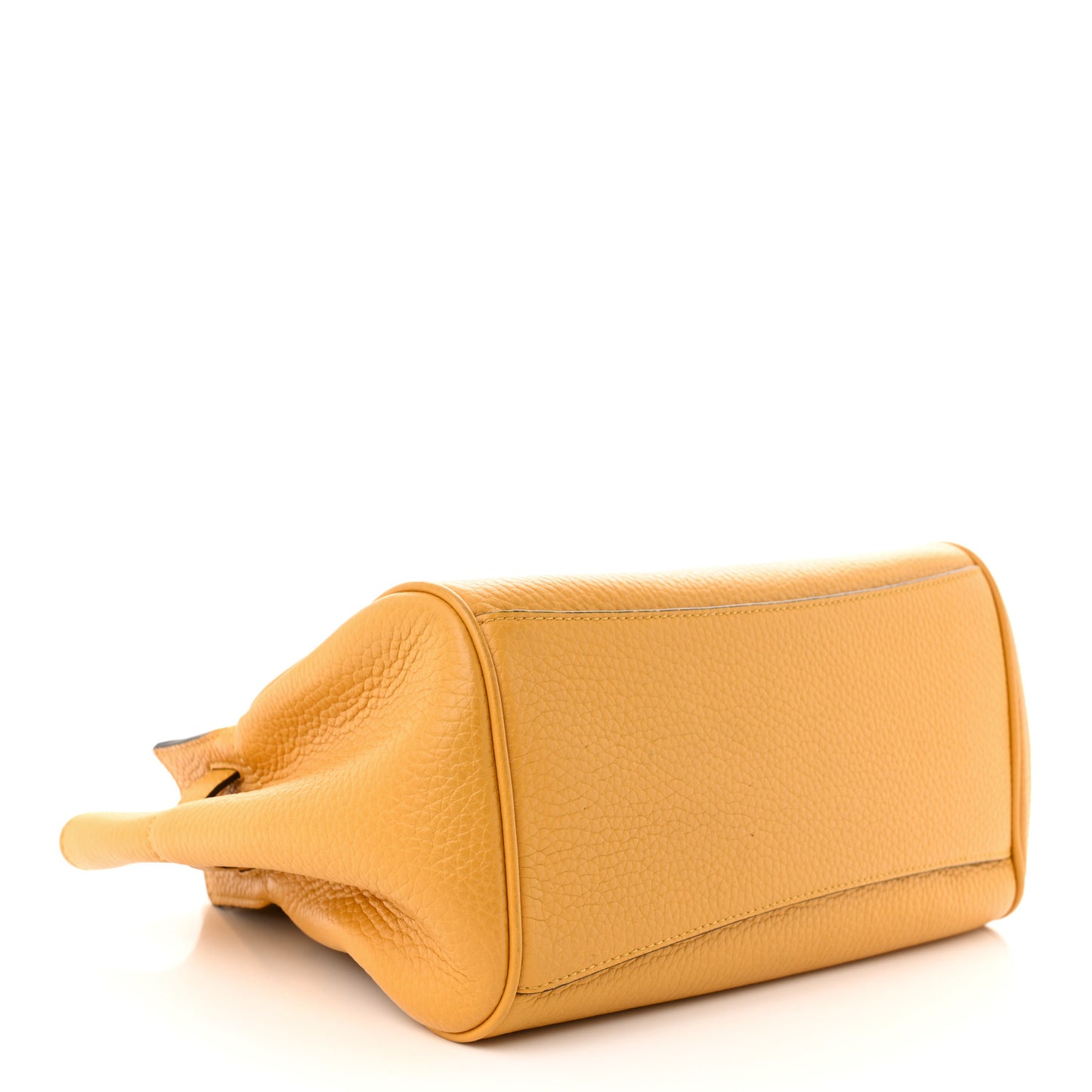 Heavy Grain Calfskin Small Belted Bayswater Tote Deep Amber
