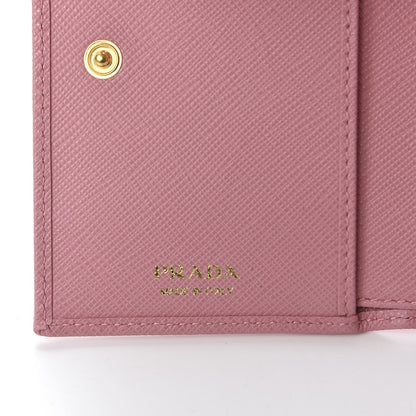 Prada Saffiano Metal Tri-Fold Wallet Petalo 7 of 9