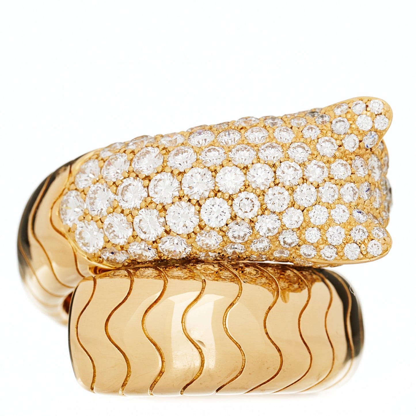 18K Yellow Gold Diamond Tsavorite Black Onyx Panthere De Cartier Bypass Ring 55 7.25