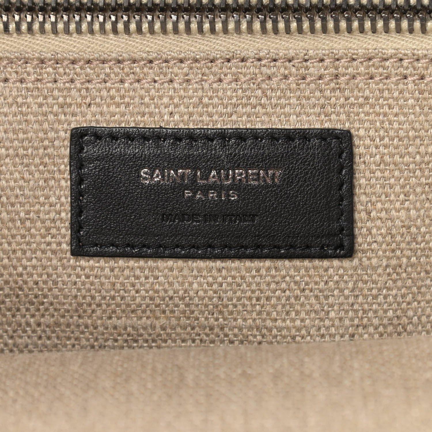 Saint Laurent Linen Calfskin Rive Gauche Tote Optic White 6 of 10