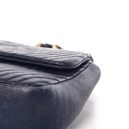 Chanel Calfskin Surpique Chevron Small Flap Navy 18 of 20