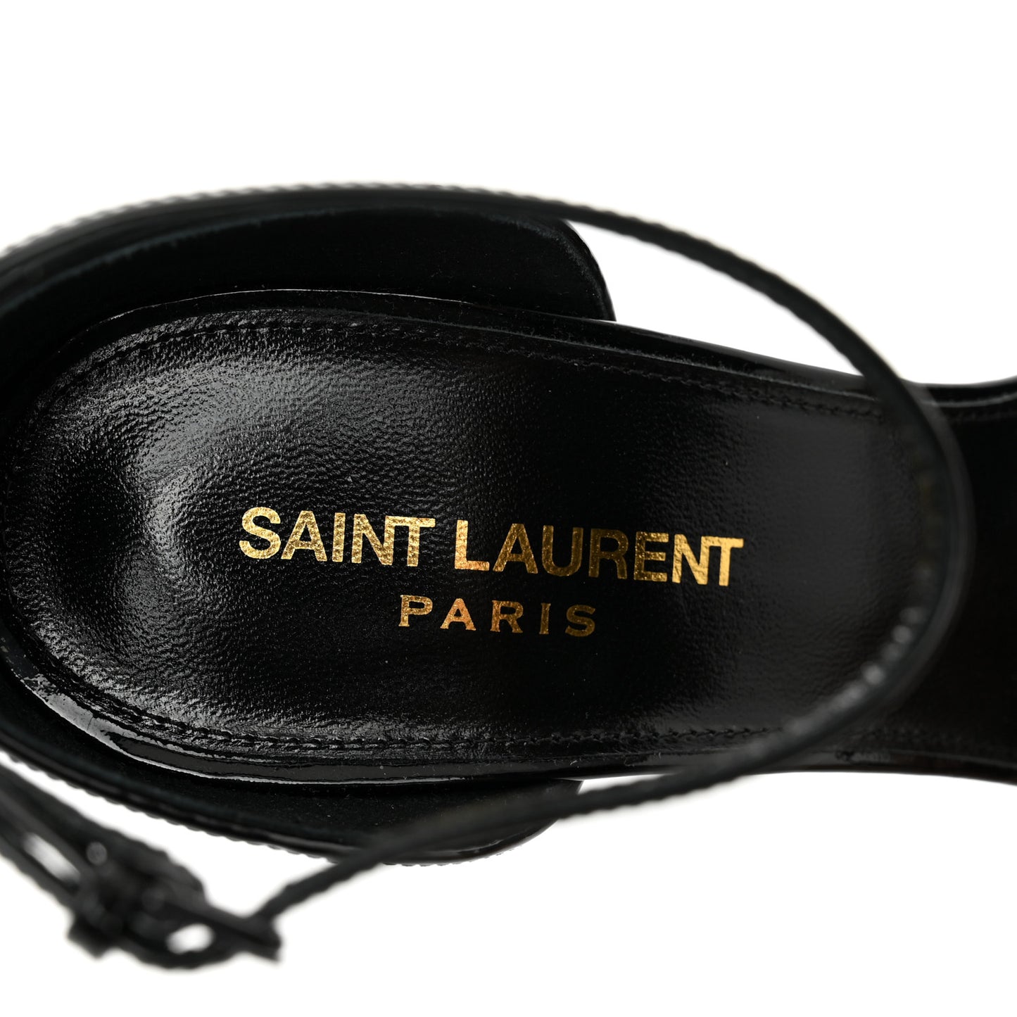 Patent Calfskin Opyum 110 Sandals 38.5 Black