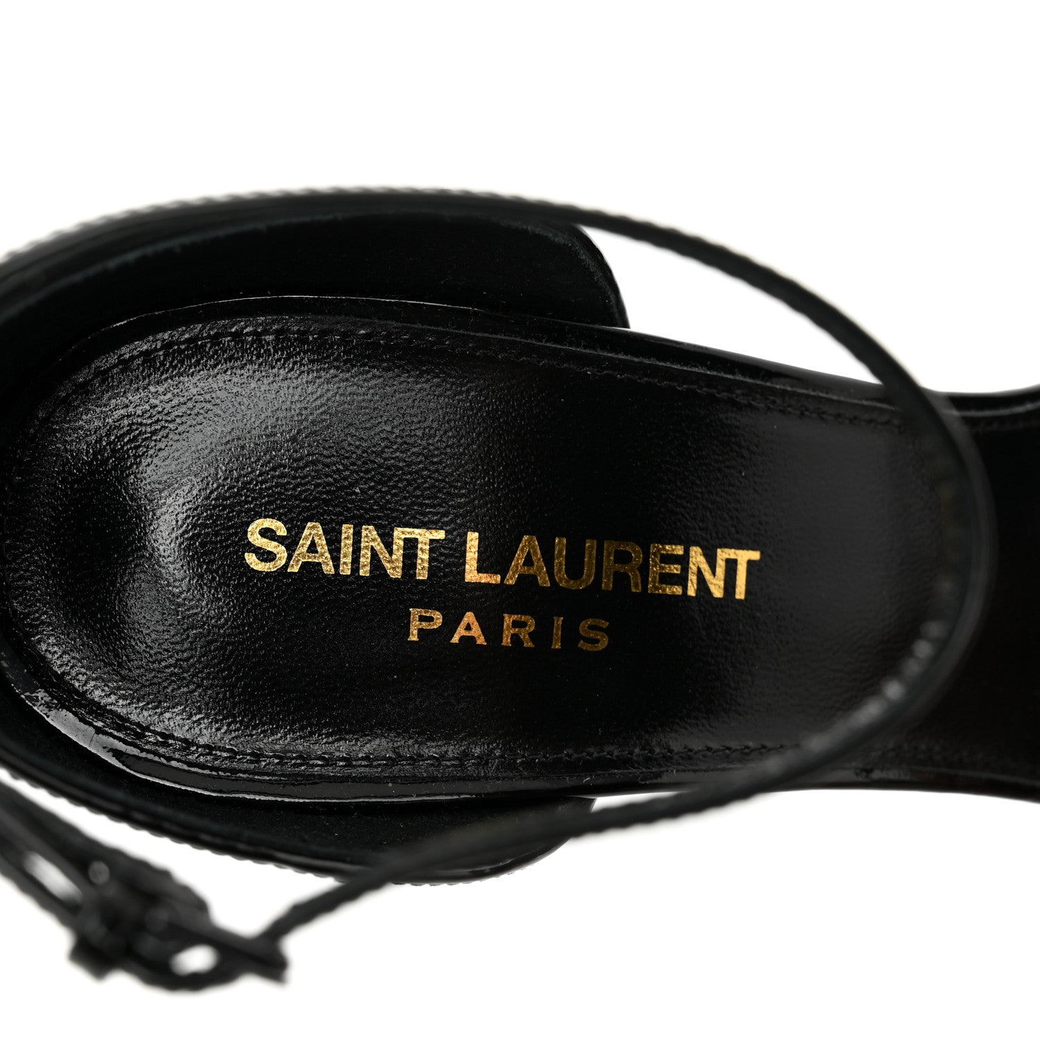Saint Laurent Patent Calfskin Opyum 110 Sandals 38.5 Black 6 of 8