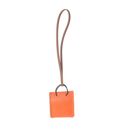 Hermes Milo Lambskin Swift Shopping Bag Charm Feu Gold 1 of 3