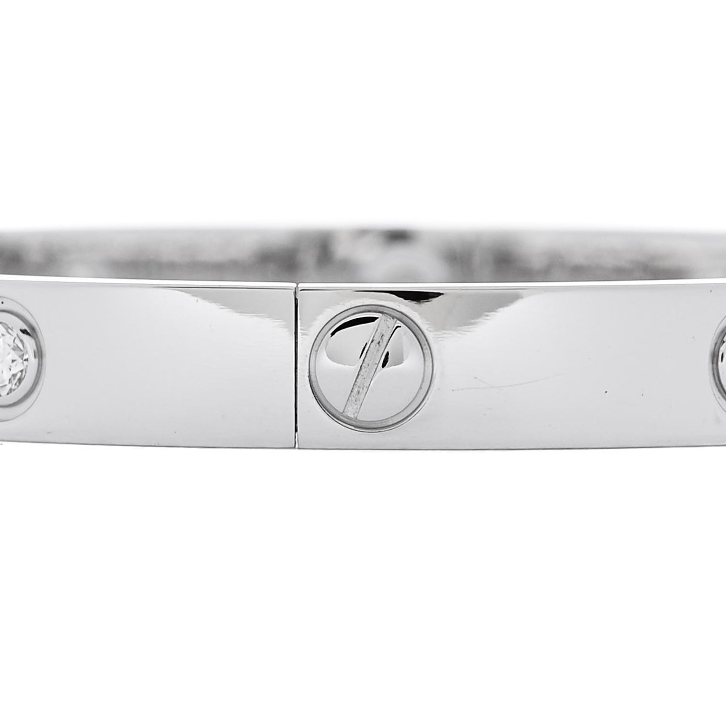 18K White Gold 10 Diamond LOVE Bracelet 17