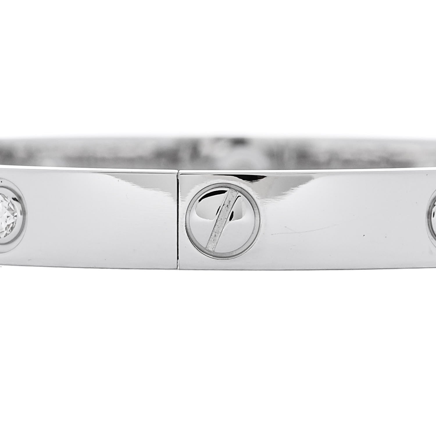 Cartier 18K White Gold 10 Diamond LOVE Bracelet 17 4 of 8