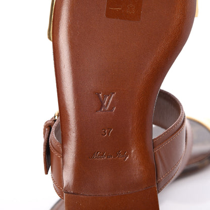 Louis Vuitton Calfskin Monogram Golden Bloom Flat Sandals 37 Gold 8 of 8
