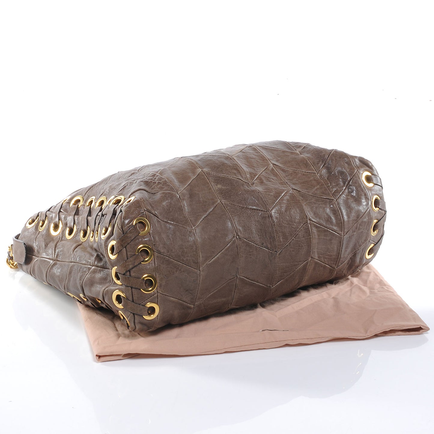 Nappa Chevron Grommet Tote