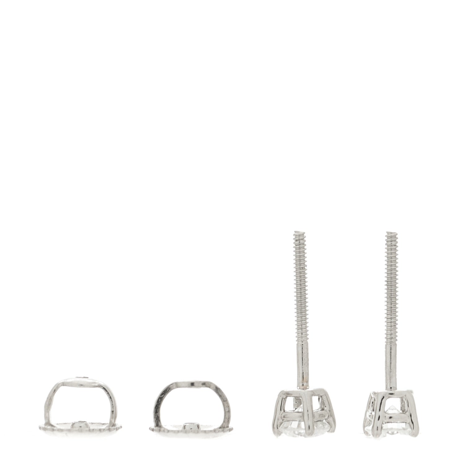 Tiffany Platinum Diamond .36ctw Solitaire Earrings 3 of 4