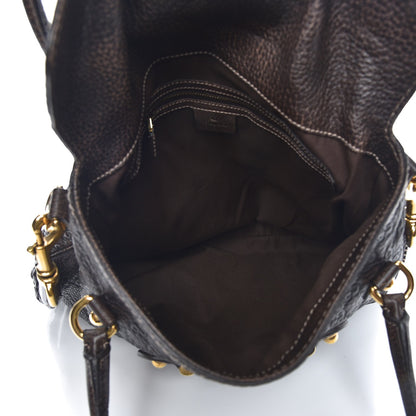 Gucci Guccissima New Pelham Satchel Dark Brown 6 of 13
