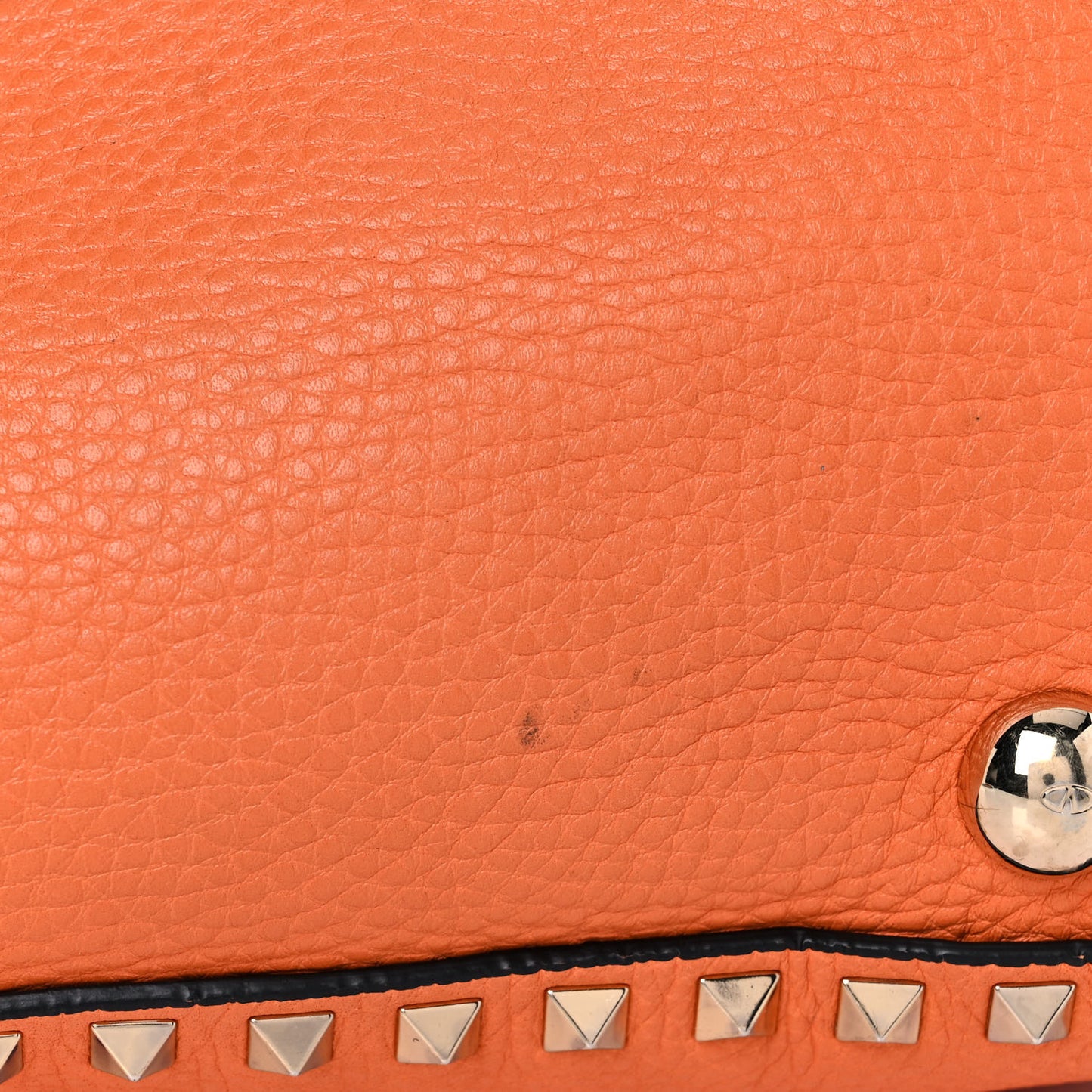 Pebbled Calfskin Medium Rockstud Tote Melon Sorbet