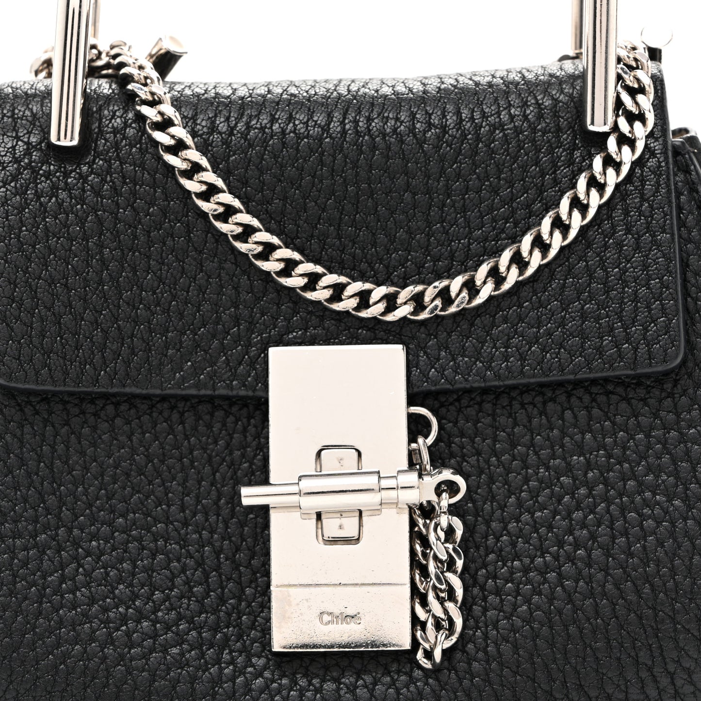 Grained Lambskin Mini Drew Shoulder Bag Black