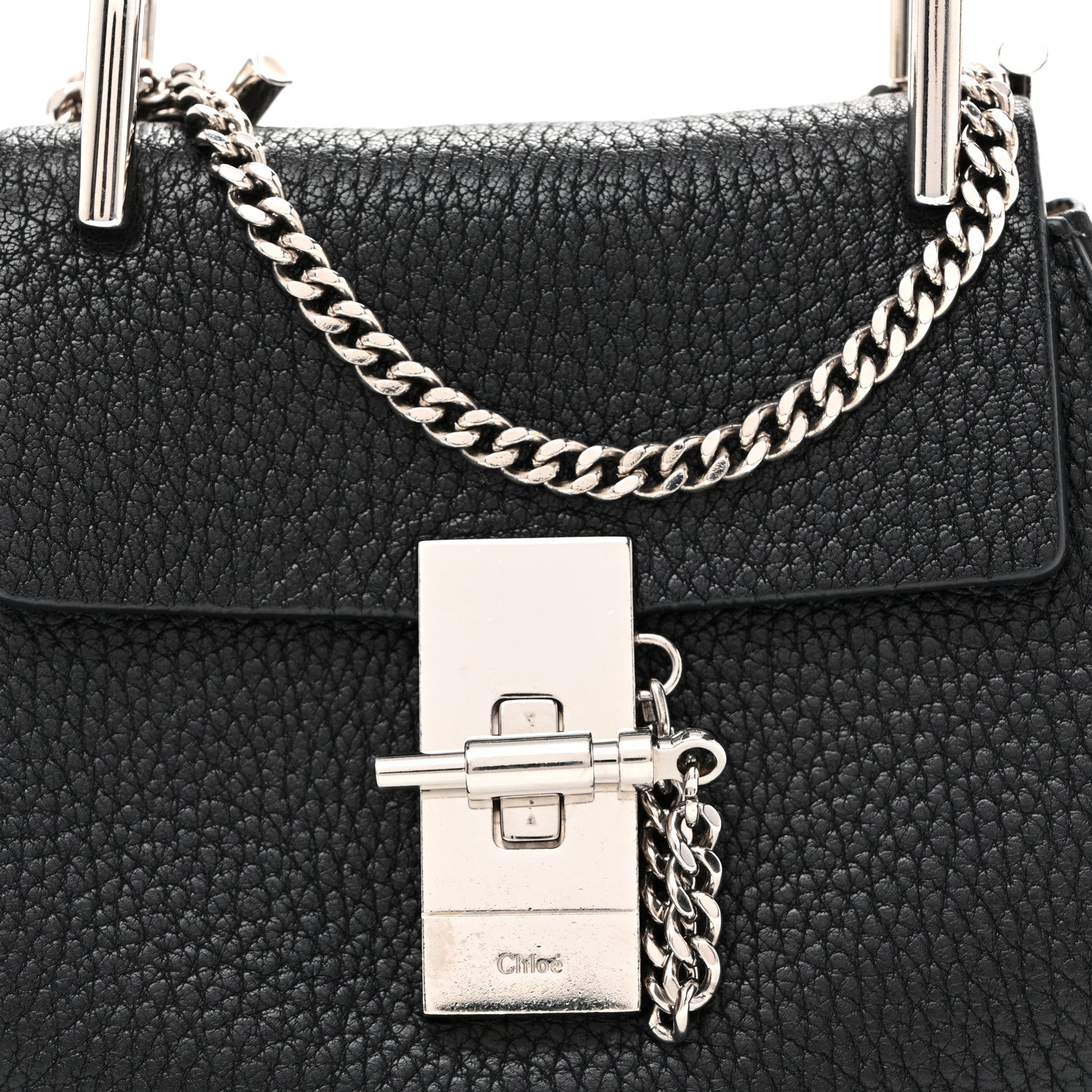 Chloe Grained Lambskin Mini Drew Shoulder Bag Black 8 of 10