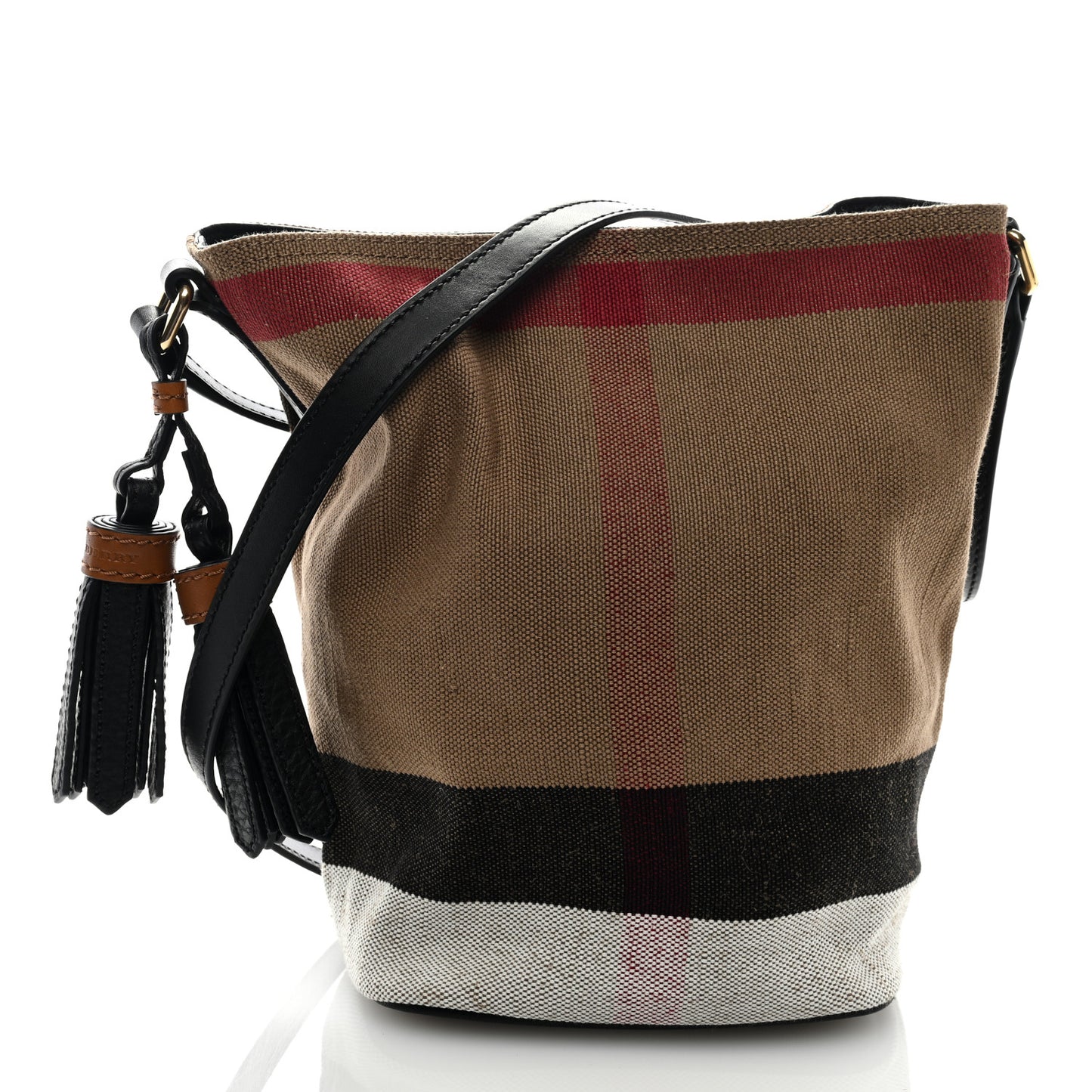 Canvas Mega Check Mini Ashby Tassel Crossbody Black