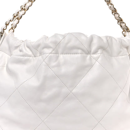 Chanel Shiny Calfskin Quilted Chanel 22 White 9 of 12