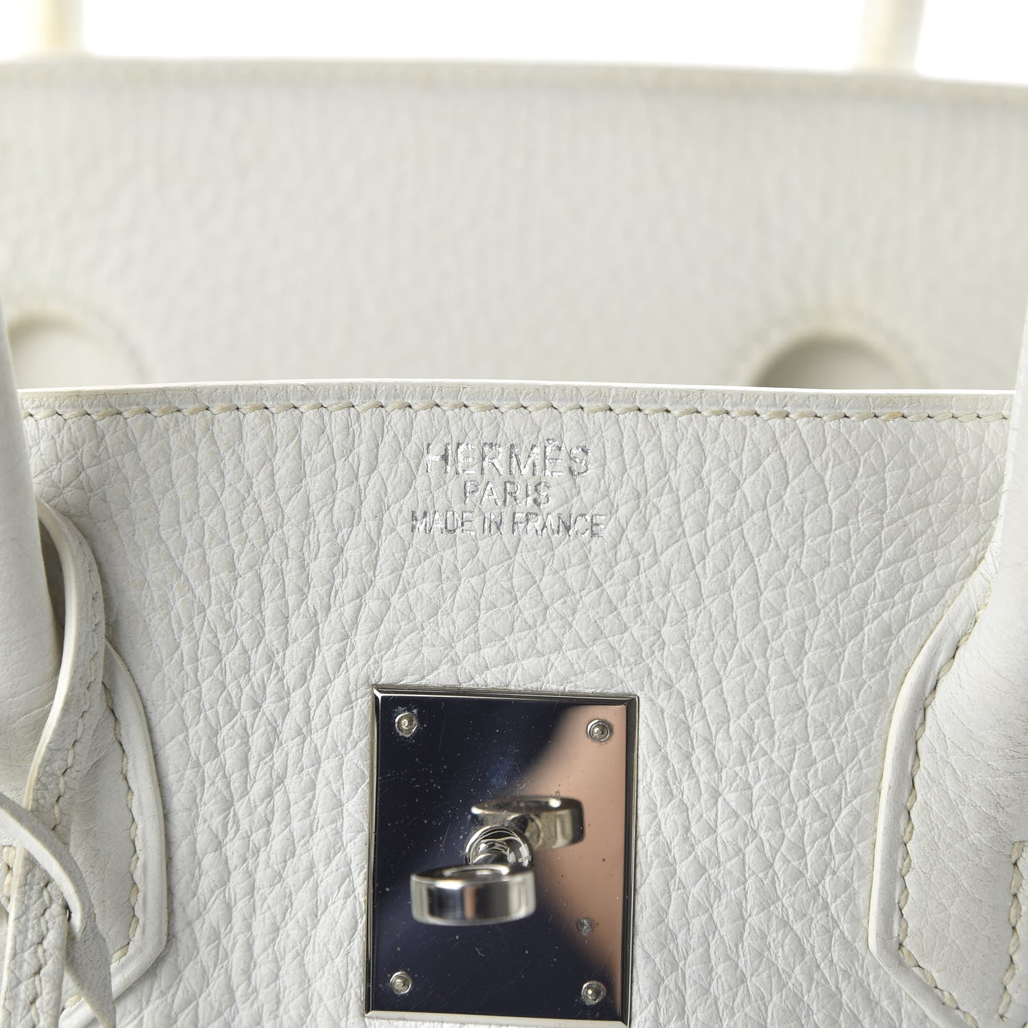 Hermes Taurillon Clemence Birkin 35 White 8 of 14