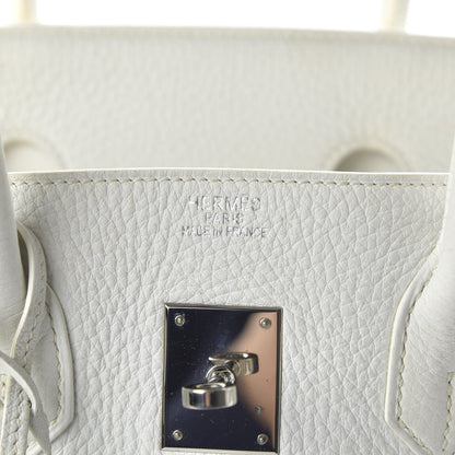 Hermes Taurillon Clemence Birkin 35 White 8 of 14