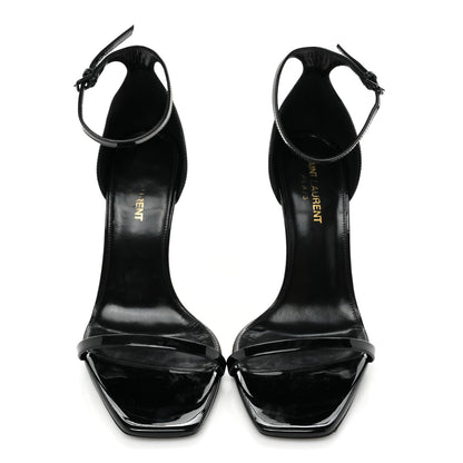Saint Laurent Patent Calfskin Opyum 110 Sandals 38 Black Gold 2 of 11