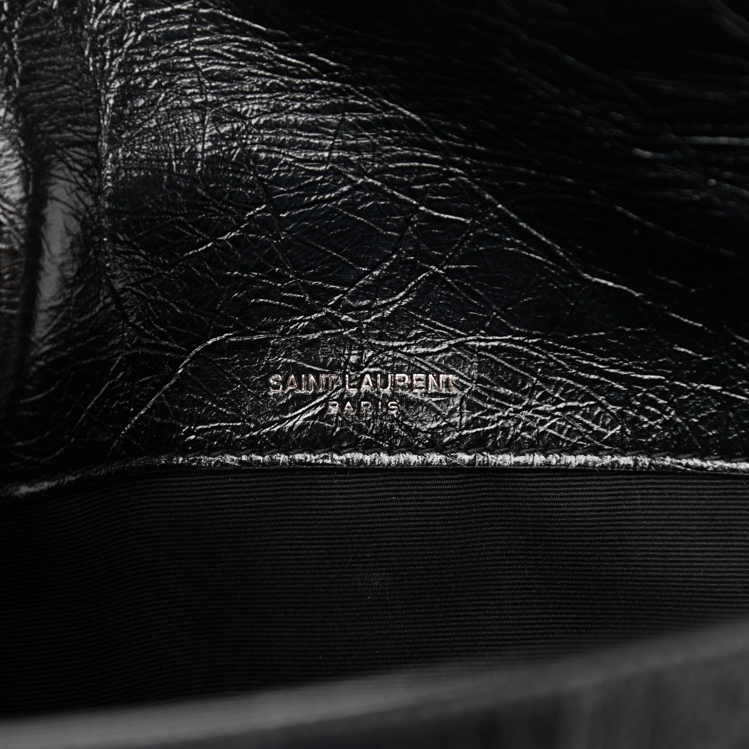 Saint Laurent Crinkled Lambskin Matelasse Monogram Baby Niki Chain Satchel Black 6 of 12