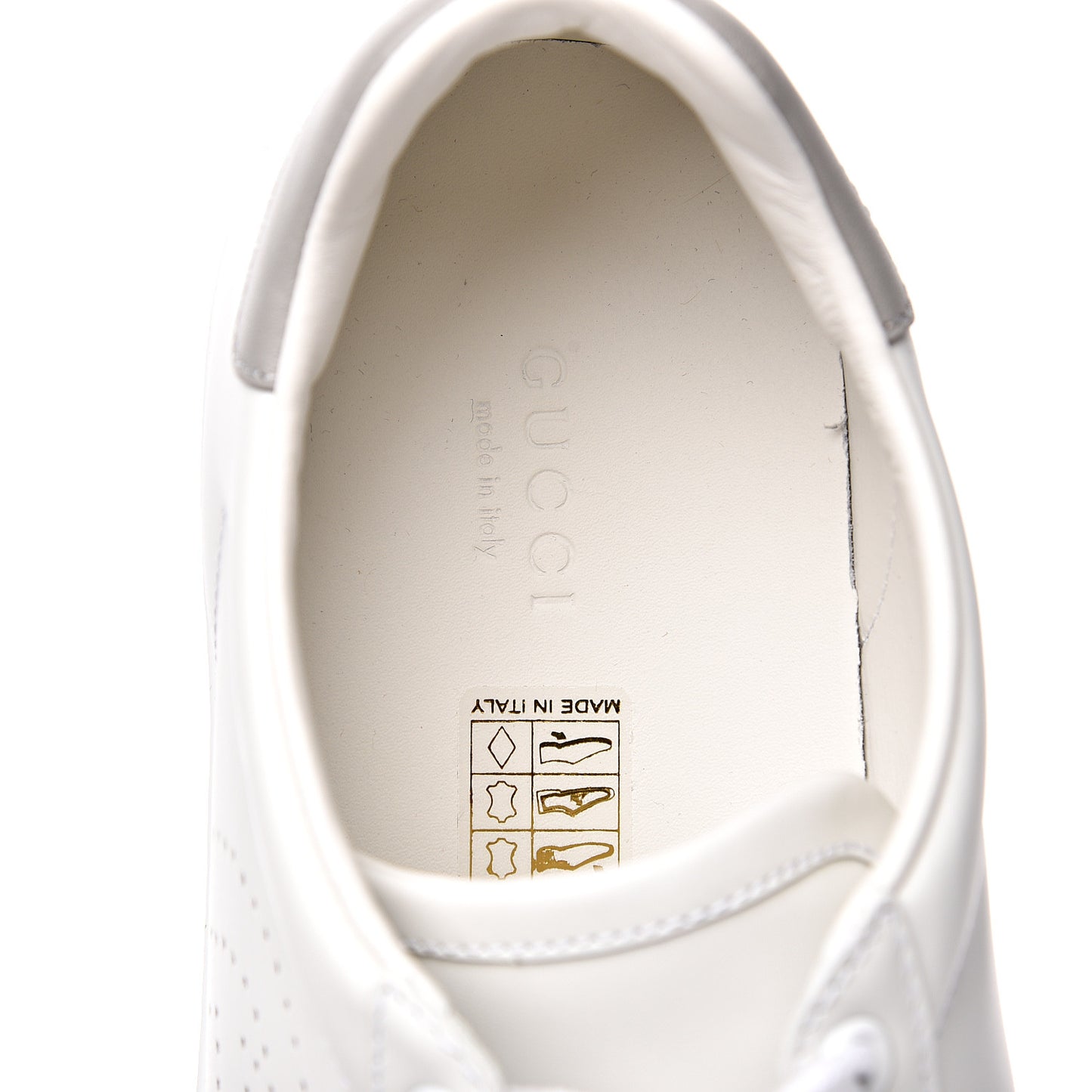 Calfskin Interlocking G Perforated Womens Ace Sneakers 39.5 White Grey Sky