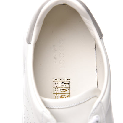 Gucci Calfskin Interlocking G Perforated Womens Ace Sneakers 39.5 White Grey Sky 6 of 11