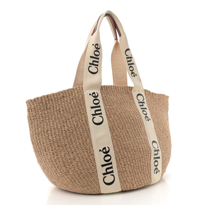 Chloe Raffia Large Woody Basket Bag White 3 of 9