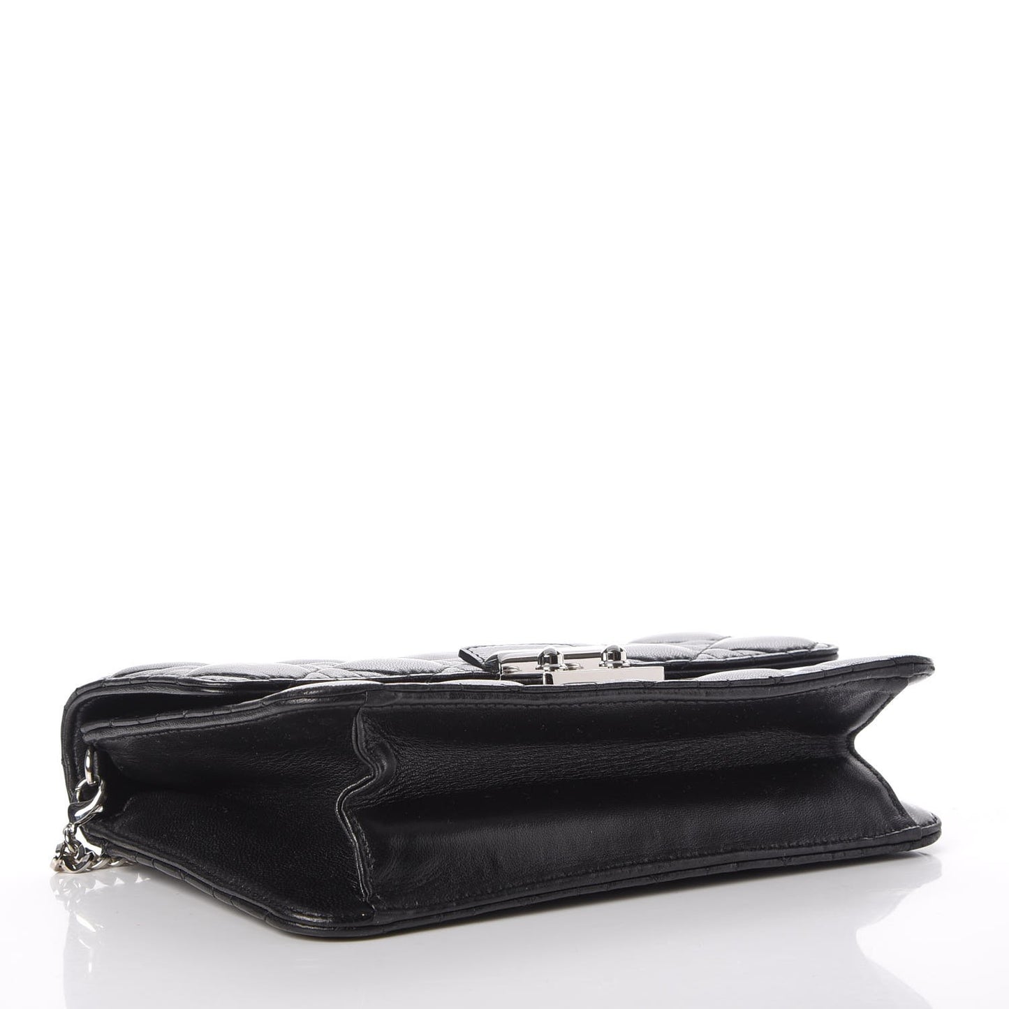 Lambskin Cannage Miss Dior Promenade Pouch Black