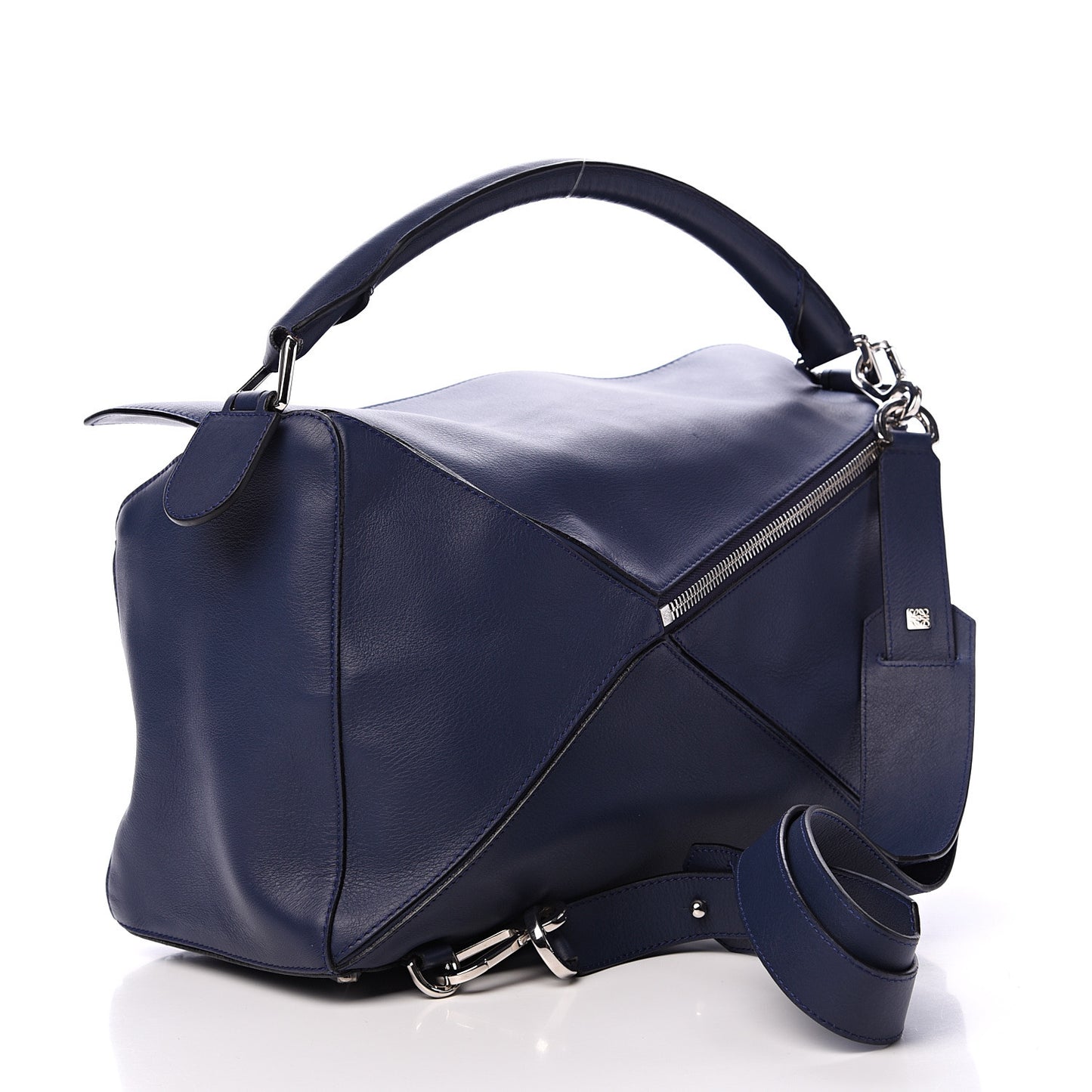 Calfskin Large Puzzle Bag Deep Blue