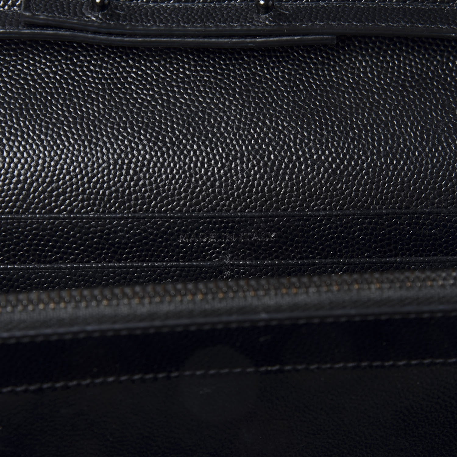 Saint Laurent Grain De Poudre Matelasse Chevron Monogram Chain Wallet Black 7 of 9