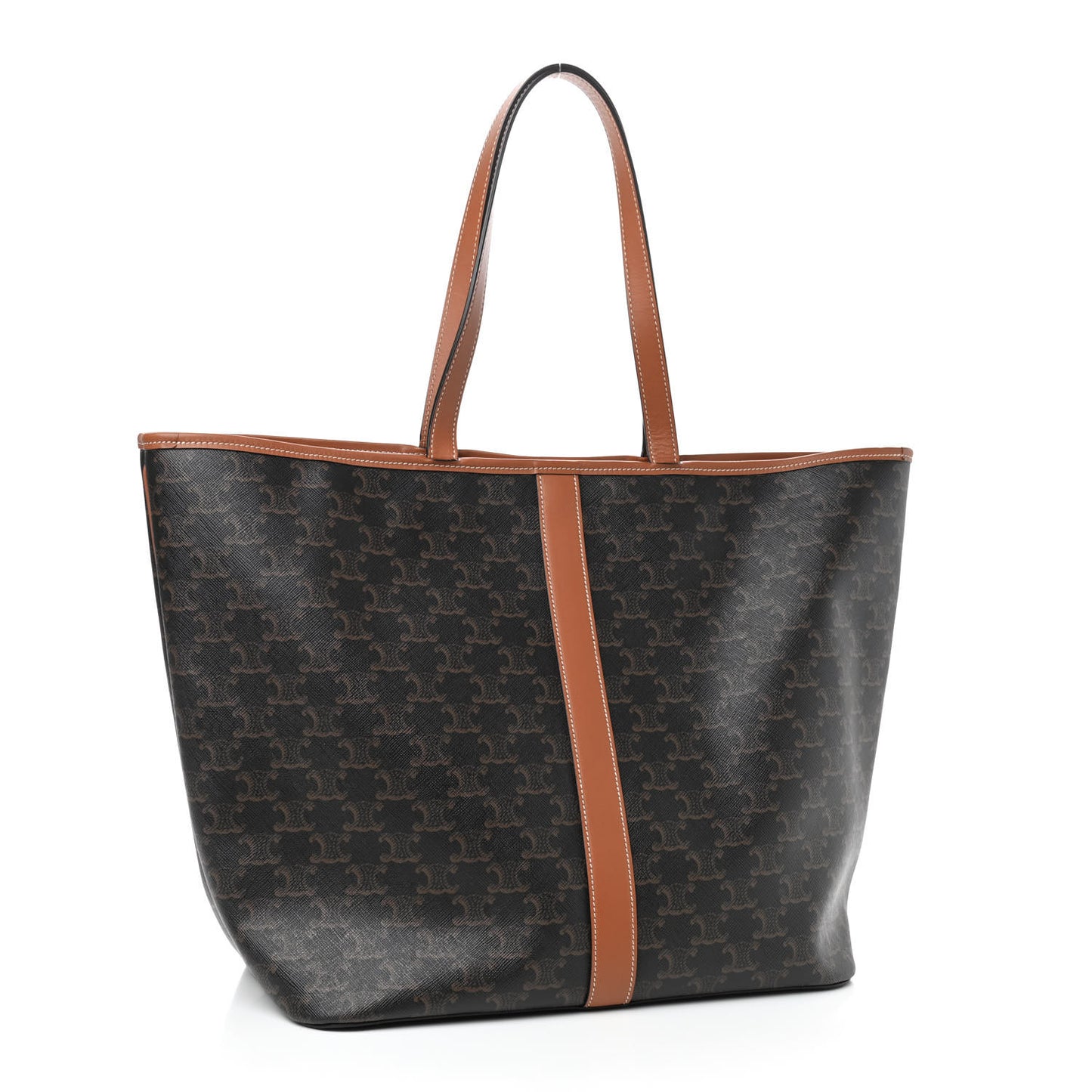 Triomphe Canvas Medium Cabas Bag Tan