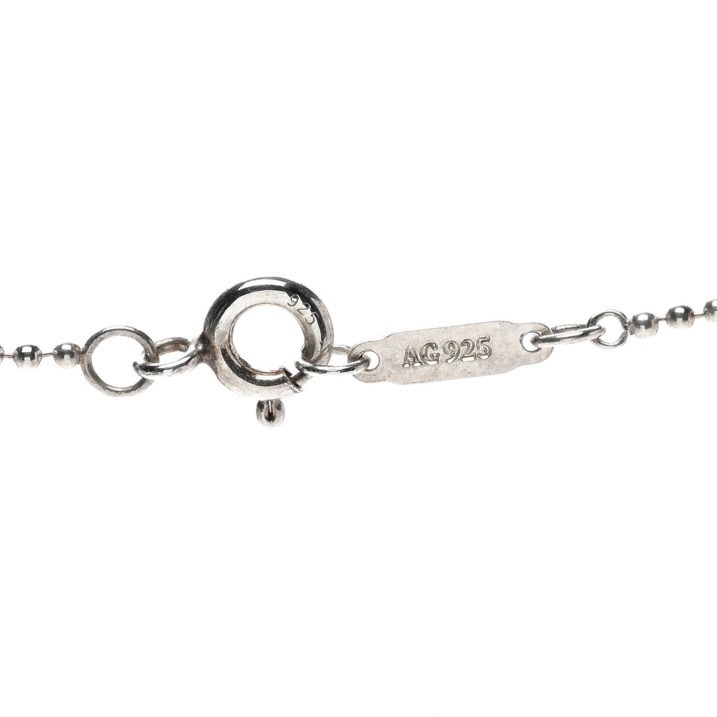 Sterling Silver Letter R Round Pendant Beaded Chain Necklace