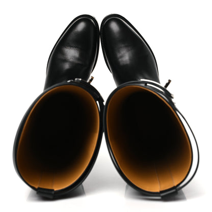 Hermes Box Kelly Jumping Boots 38 Black 2 of 12