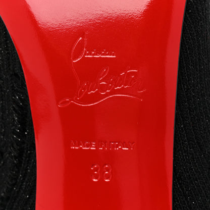 Christian Louboutin Tricot Lurex Sandrine 80 Sock Ankle Boots 38 Black 6 of 12