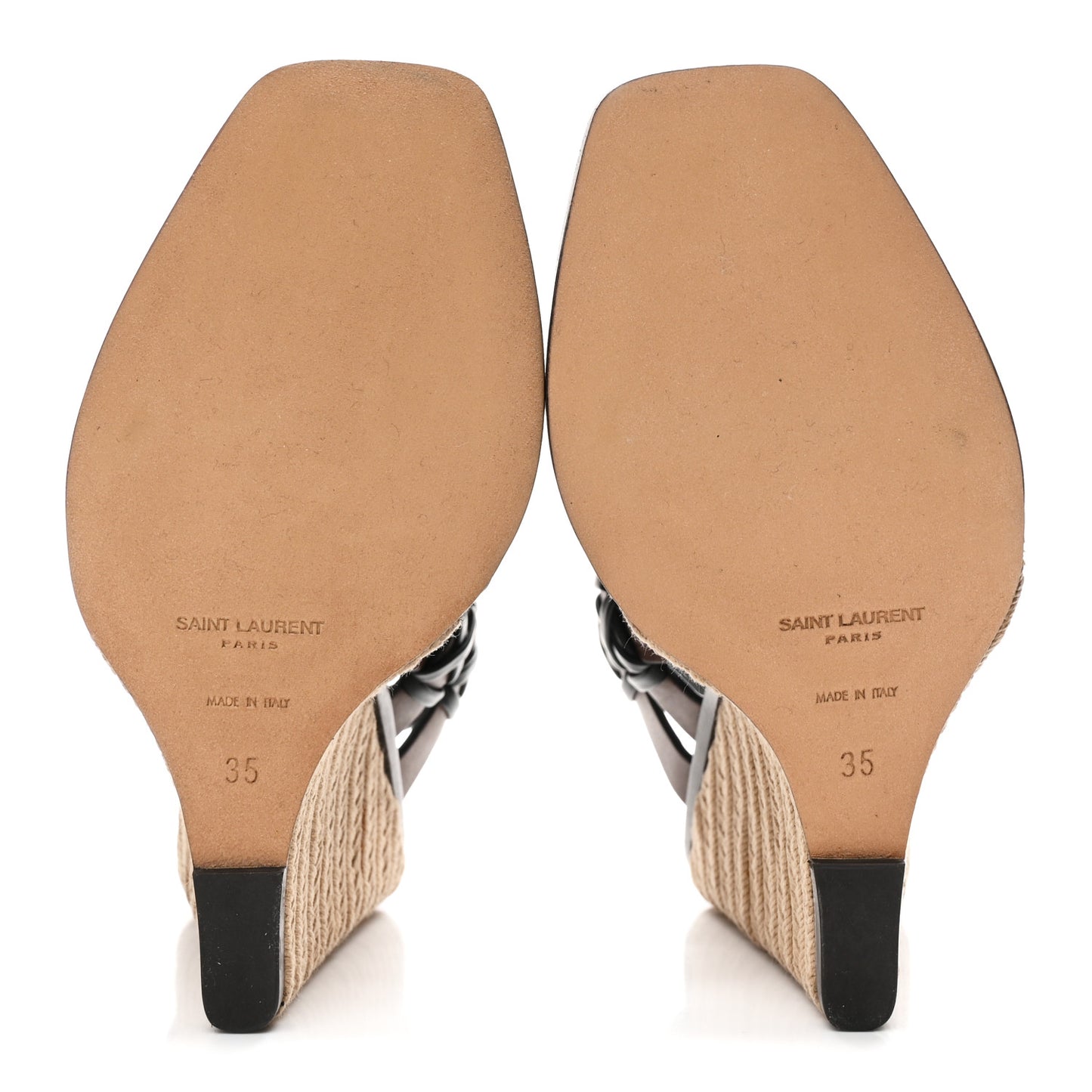 Calfskin Espadrille Wedges 35 Brown