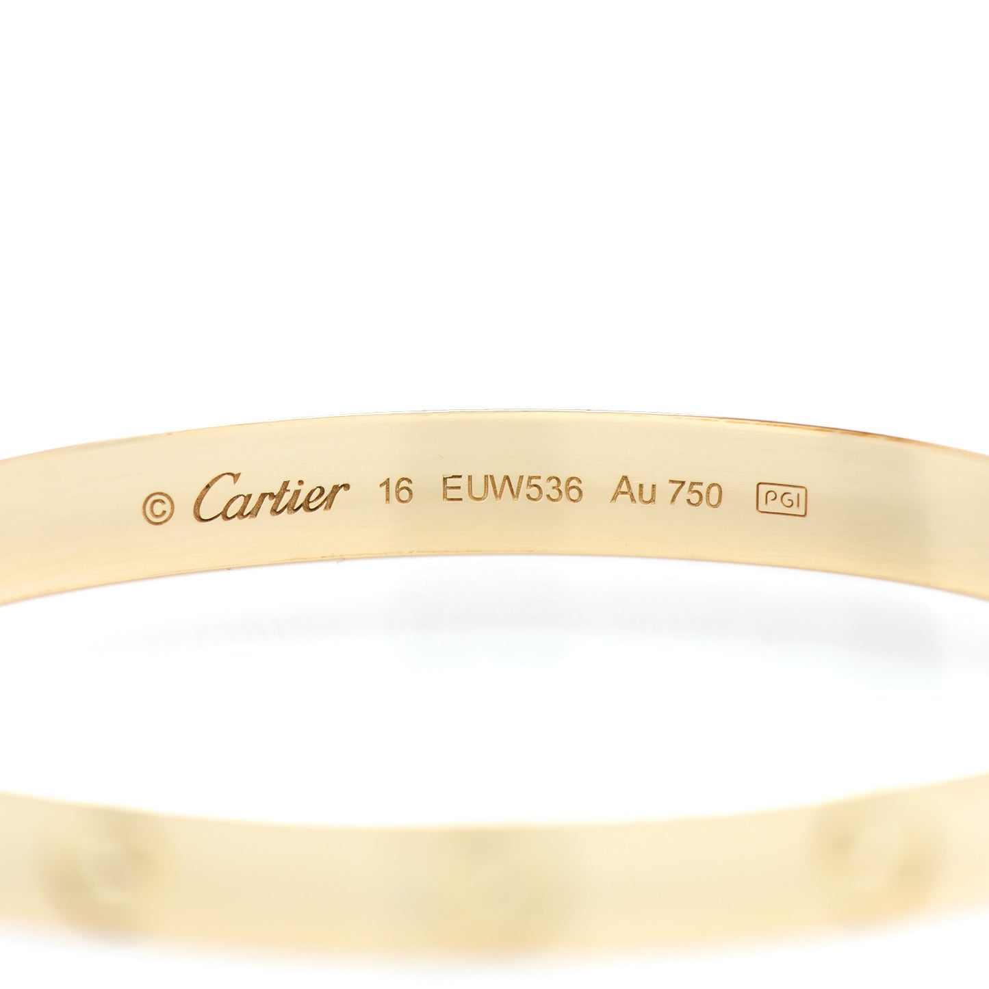 18K Yellow Gold LOVE Bracelet 16