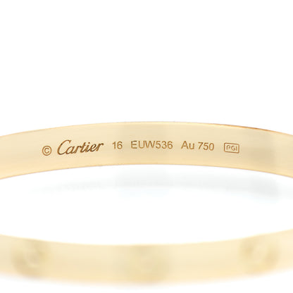 Cartier 18K Yellow Gold LOVE Bracelet 16 4 of 5