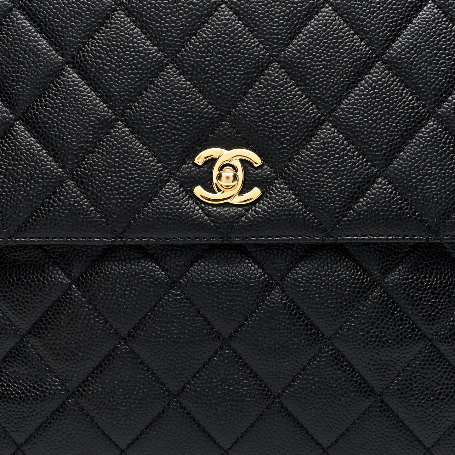 Caviar Quilted Jumbo Kelly Flap Black