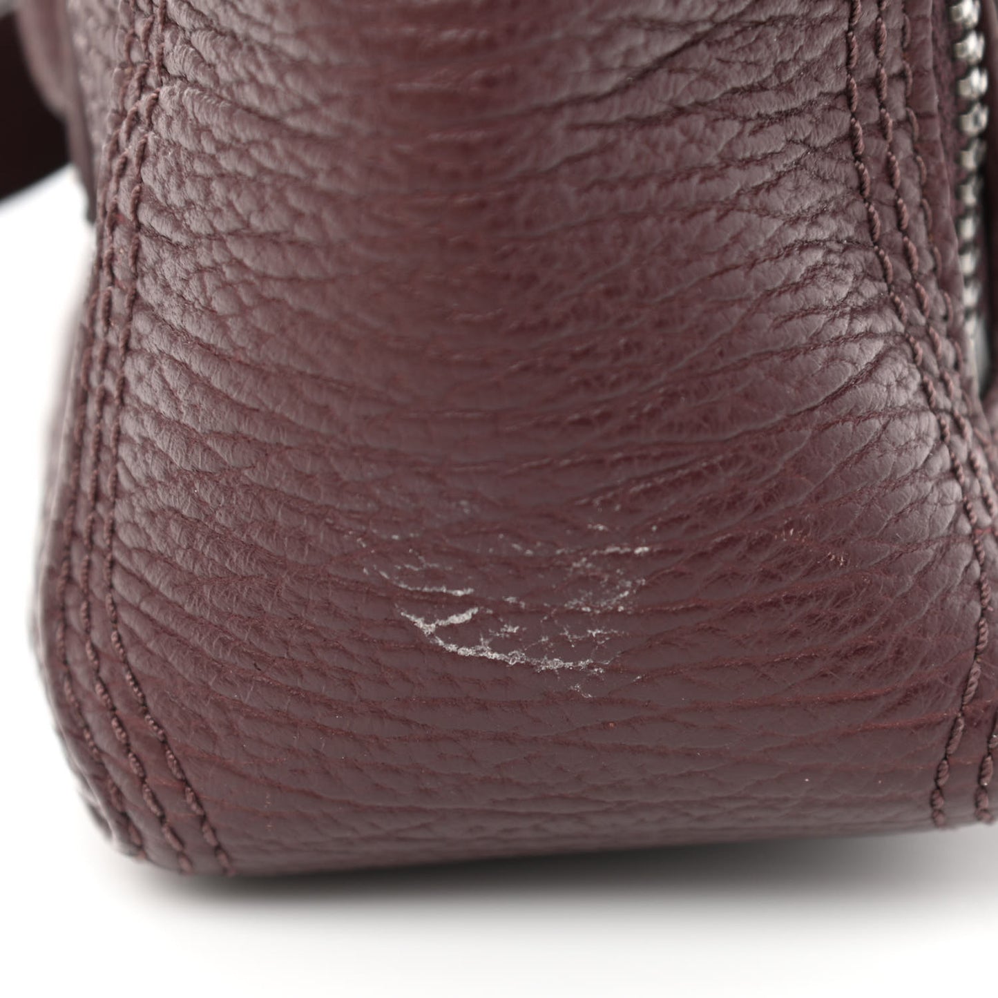 Textured Calfskin Mini Pashli Satchel Burgundy