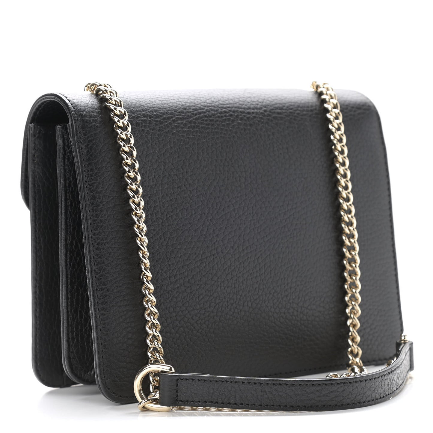 Dollar Calfskin Small Interlocking G Shoulder Bag Black