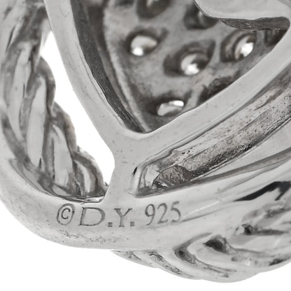 David Yurman Sterling Silver Diamond 13mm Infinity Earrings 4 of 4