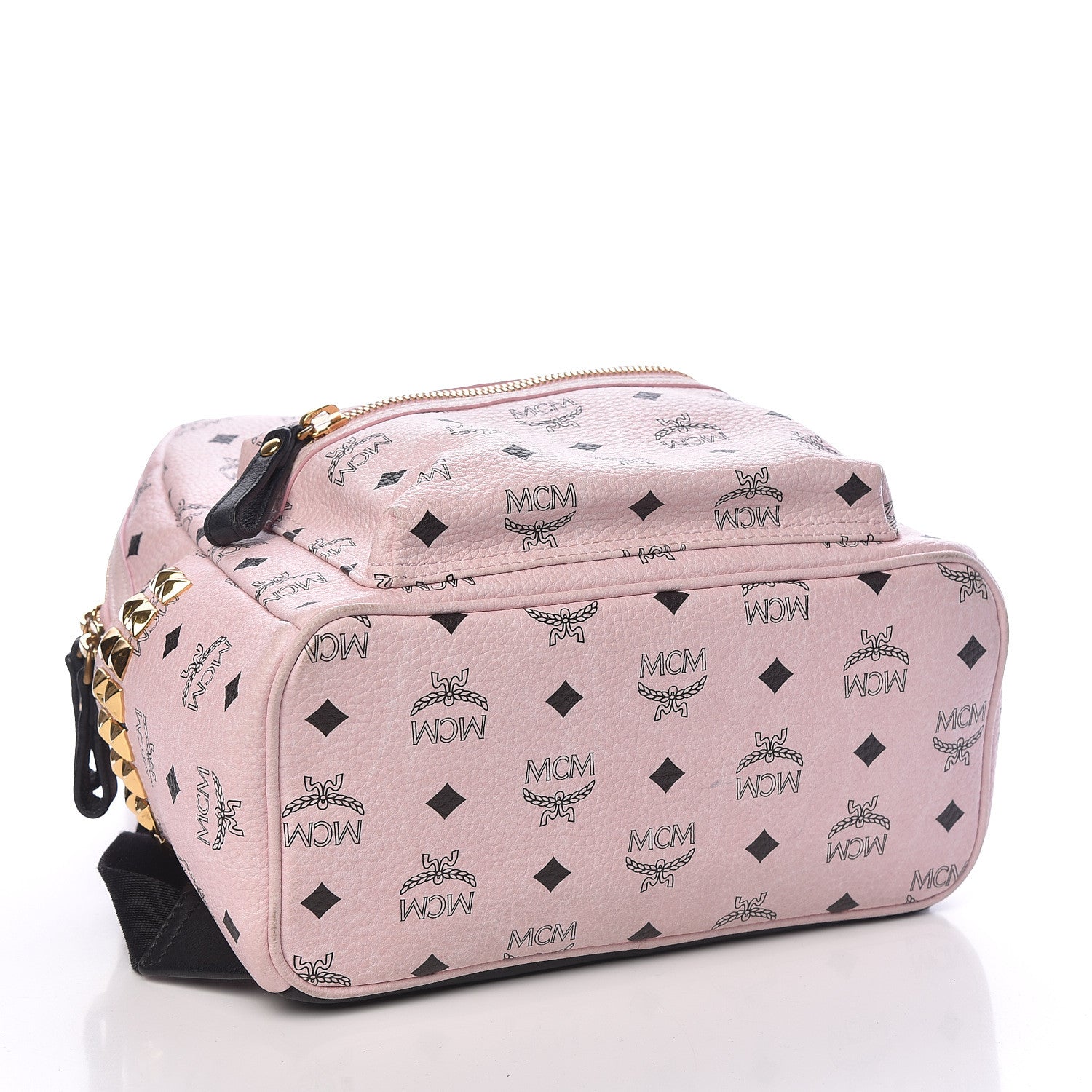 MCM Visetos Small Side Stud Stark Backpack Light Pink 4 of 16