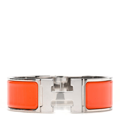 Hermes Enamel Wide Clic Clac H Bracelet GM Orange 1 of 6