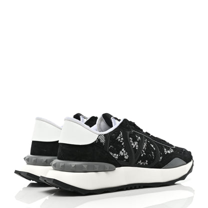 Valentino Garavani Lace Suede Womens Sneakers 39.5 Black White 4 of 8