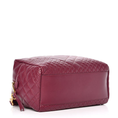 Versace Nappa Quilted Icon Bowler Burgundy 4 of 12
