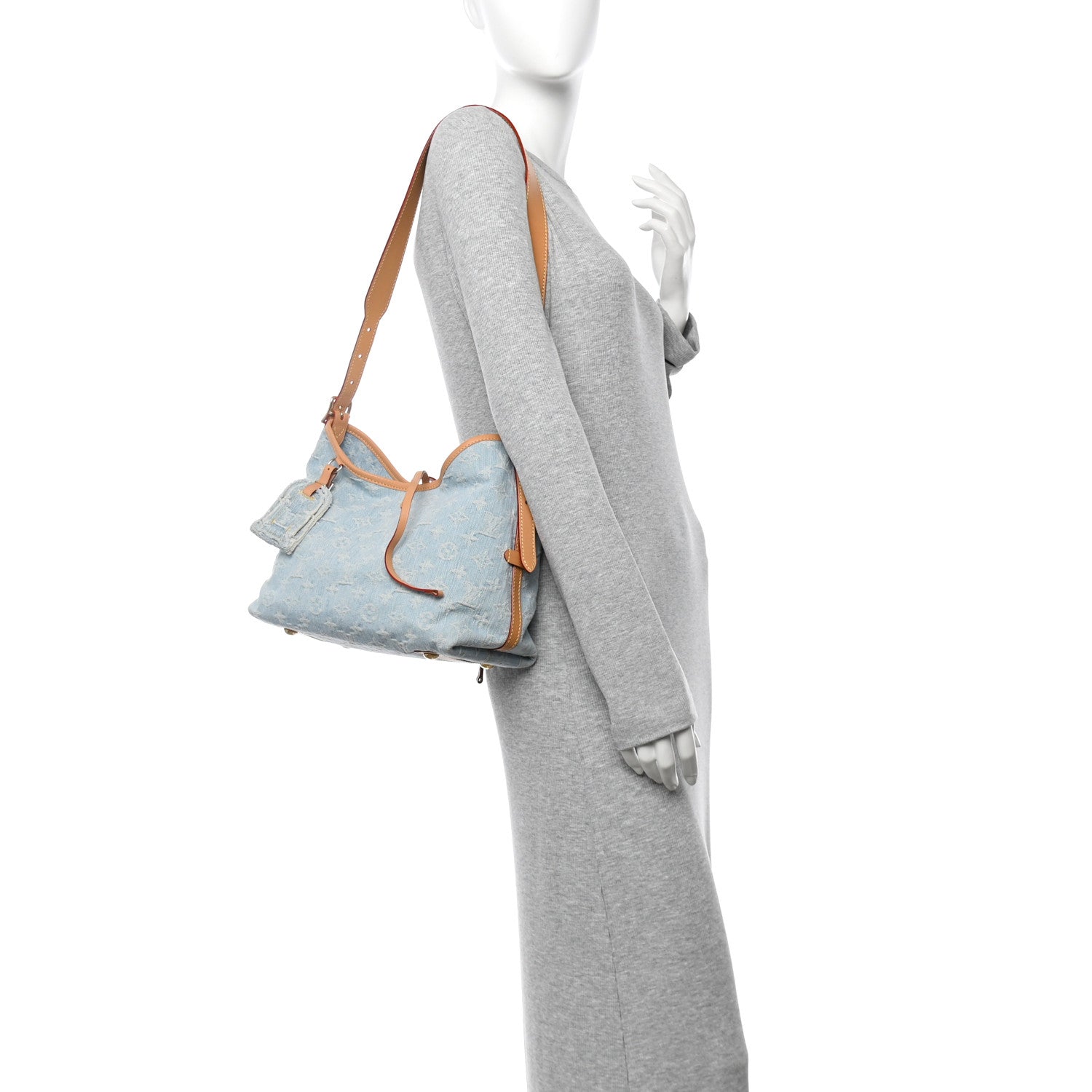 Louis Vuitton Monogram Denim CarryAll PM Sky Blue 2 of 12