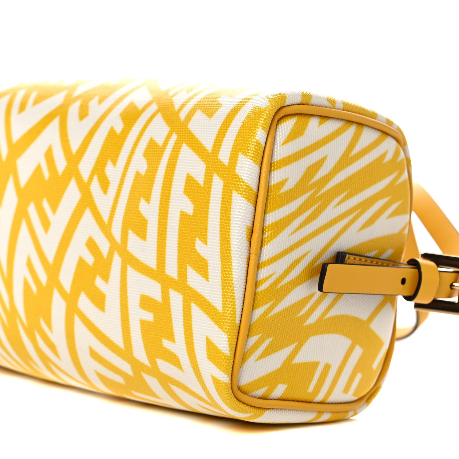 Fendi X SARAH COLEMAN Glazed Canvas Vitello King FF Vertigo Mini Shoulder Bag Mimosa White 9 of 10