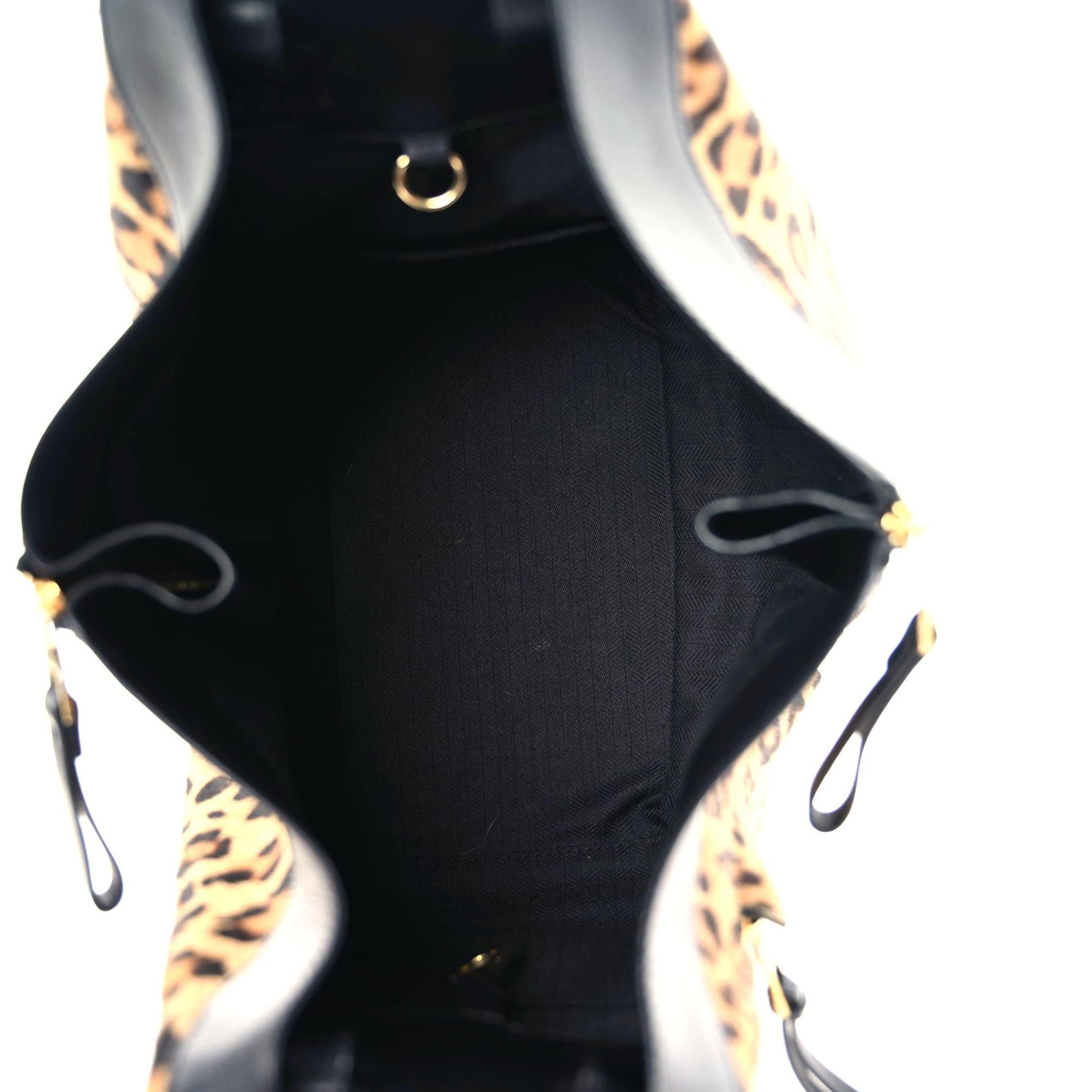 Calfskin Pony Hair Small Hammock Shoulder Bag Black