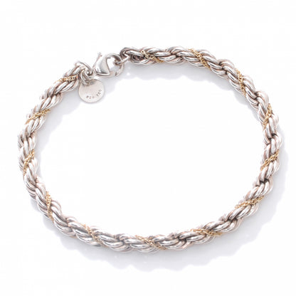 Tiffany Sterling Silver 18K Yellow Gold Rope Chain Bracelet 1 of 4